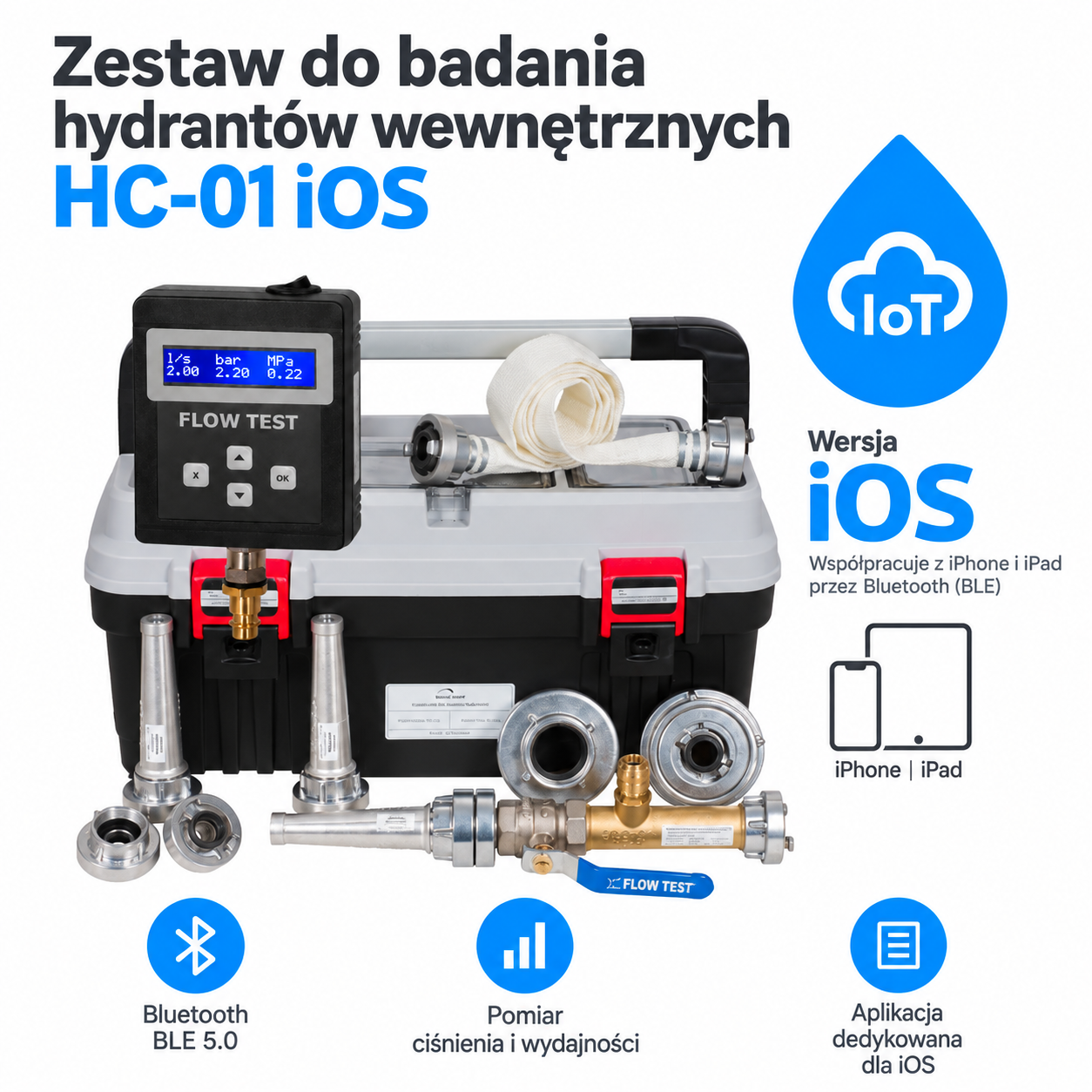 Zestaw do badania hydrantów wewnętrznych HC-01 iOS