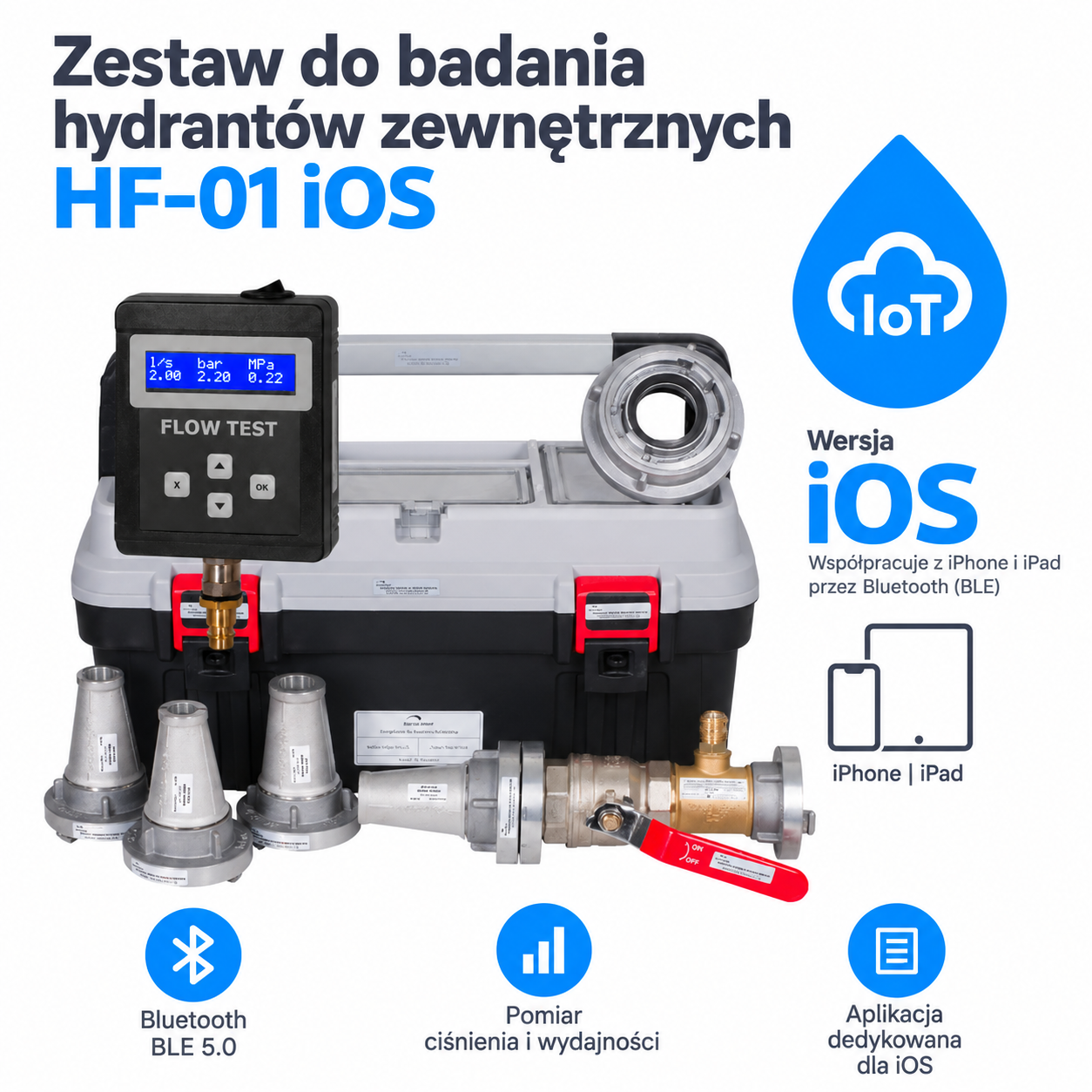 Zestaw do badania hydrantów zewnętrznych HF-01 iOS