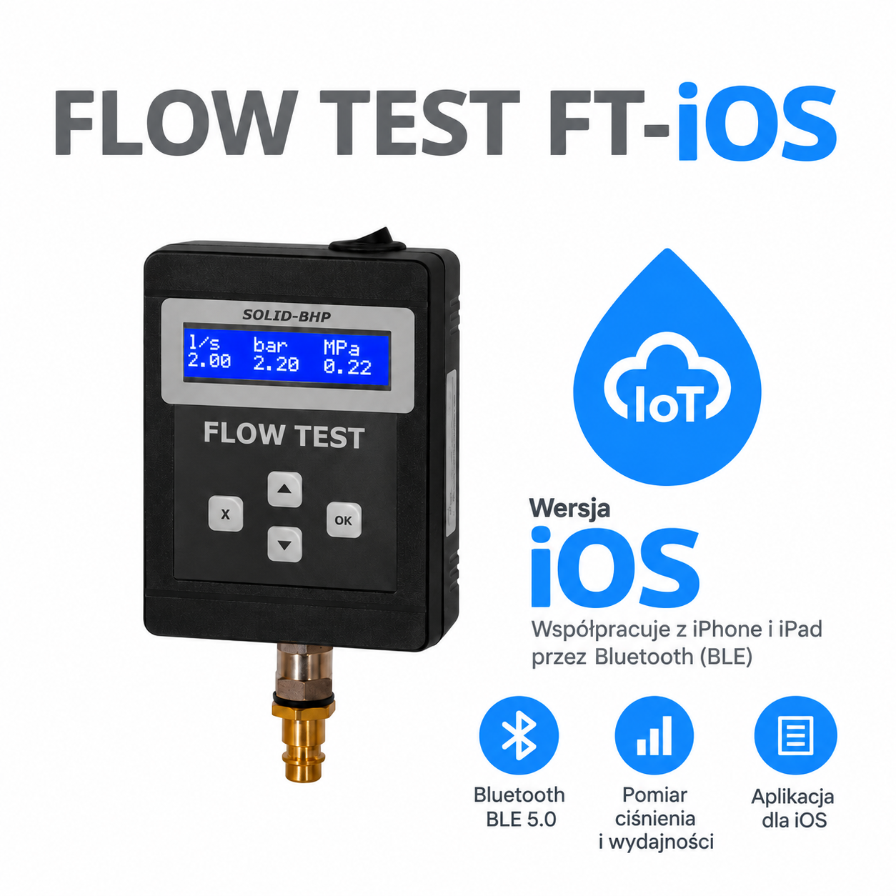 Elektroniczny tester hydrantów FLOW TEST FT-iOS – pomiar hydrantów z aplikacją iOS